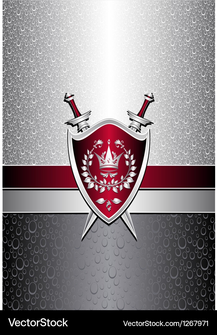 Silver Sword & Shield Pattern Vector Image
