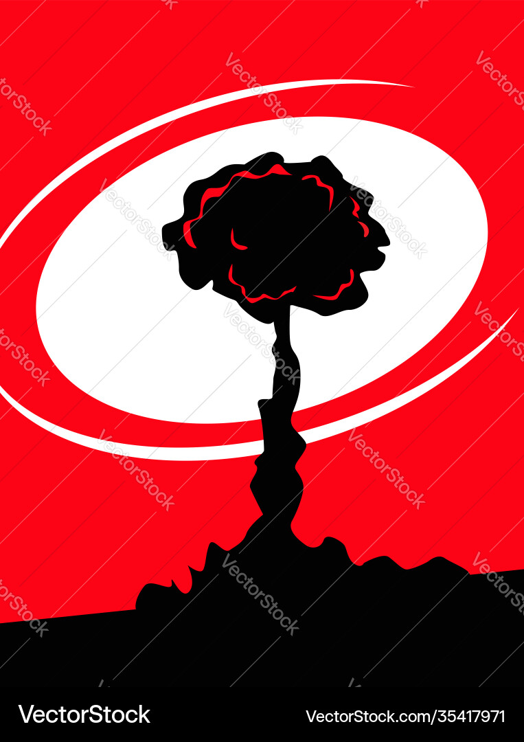 Stilvolle Zeichnung einer Atomexplosionspilz Stilvolle Zeichnung einer Atomexplosionspilz vektorbild