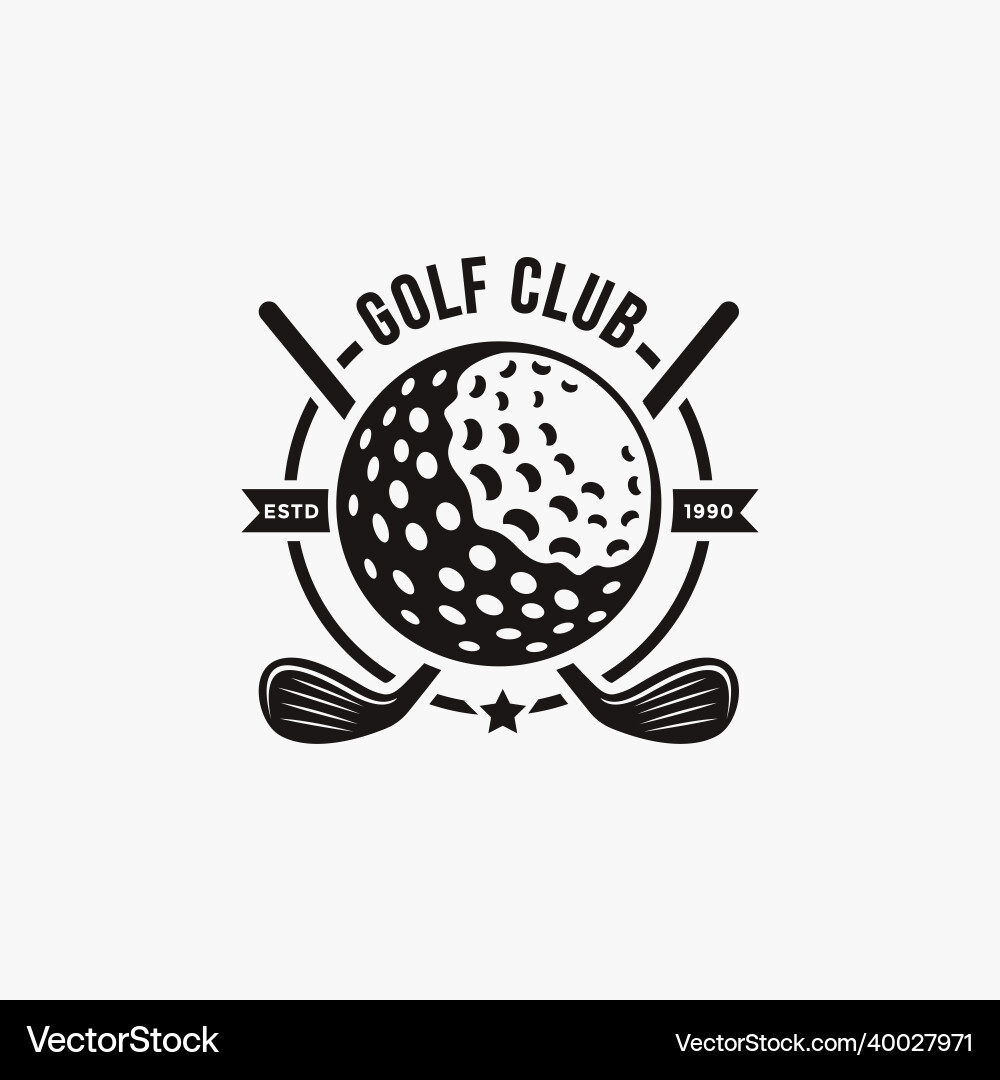 Vintage emblem golf club tournament logo Vintage emblem golf club tournament logo vector image