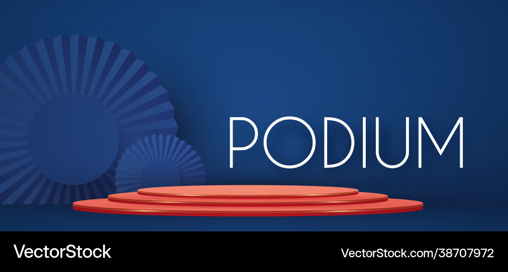 3d realistic circle podium empty stage showcase 3d realistic circle podium empty stage showcase vector image