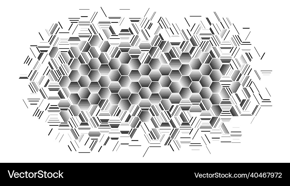 Black & White Hexagonal Pattern vector image