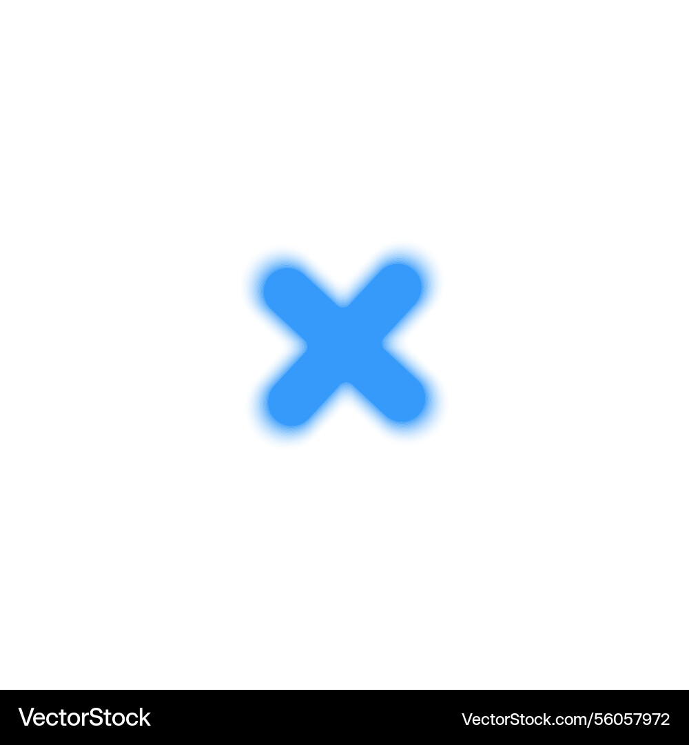 Blue cross shape y2k gradient blurred element Blue cross shape y2k gradient blurred element vector image