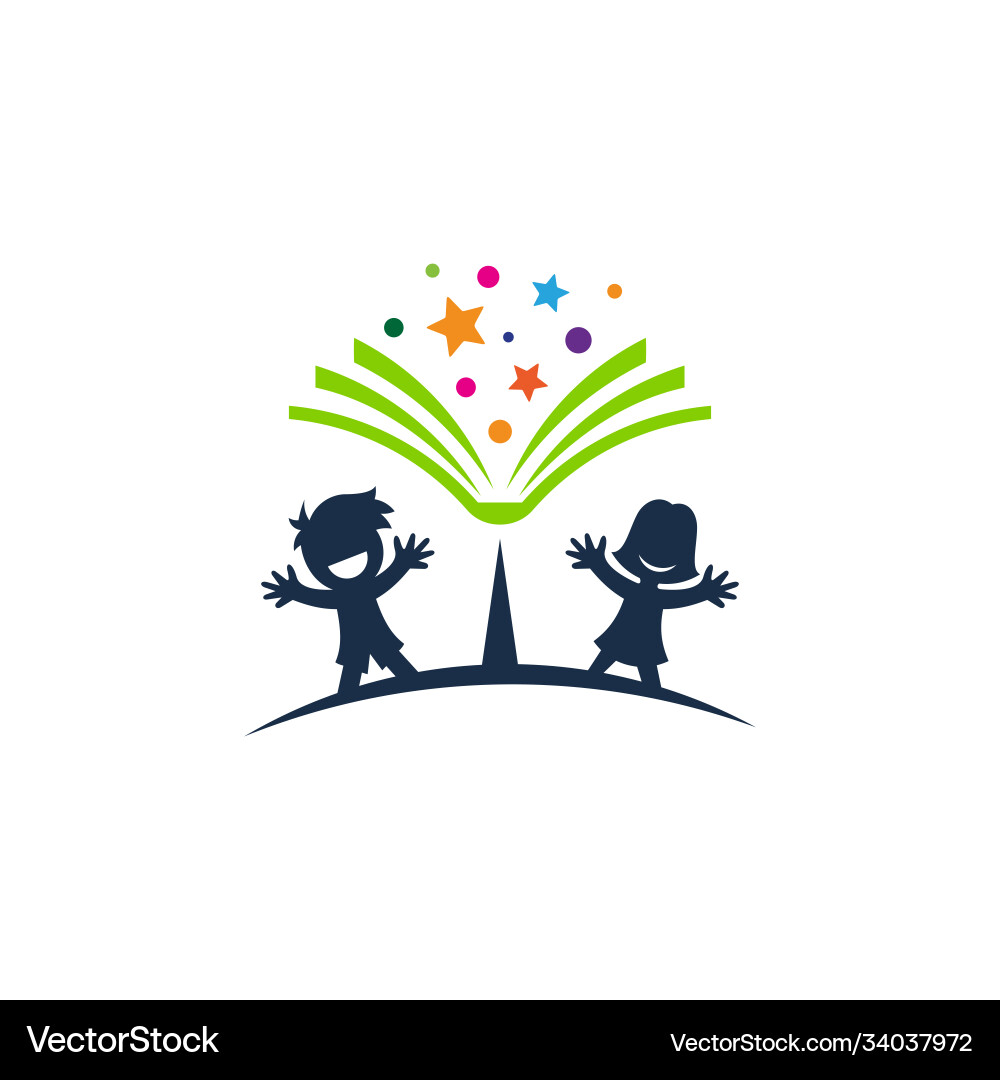 Book kids logo Royalty Free Vector Image - VectorStock