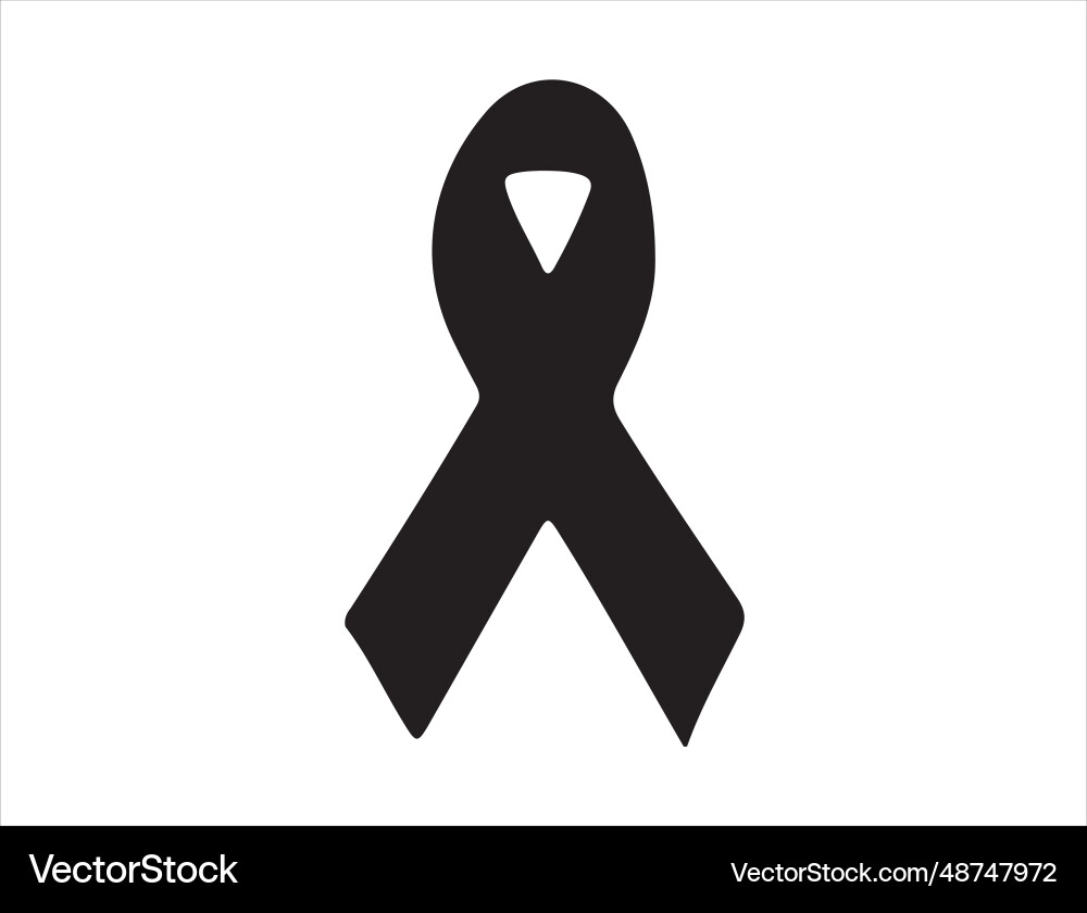 Cancer ribbon silhouette art vector image