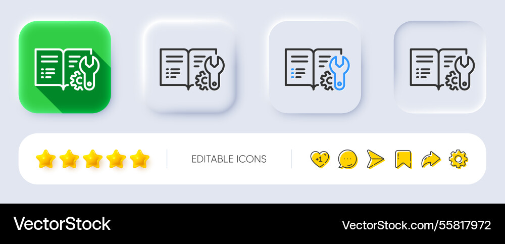 Engineering documentation line icon technical Engineering documentation line icon technical Vector Image