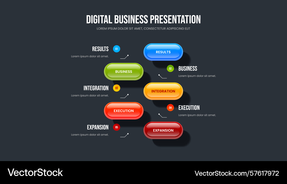 Modern report 5 element diagram frame layout Vector Image