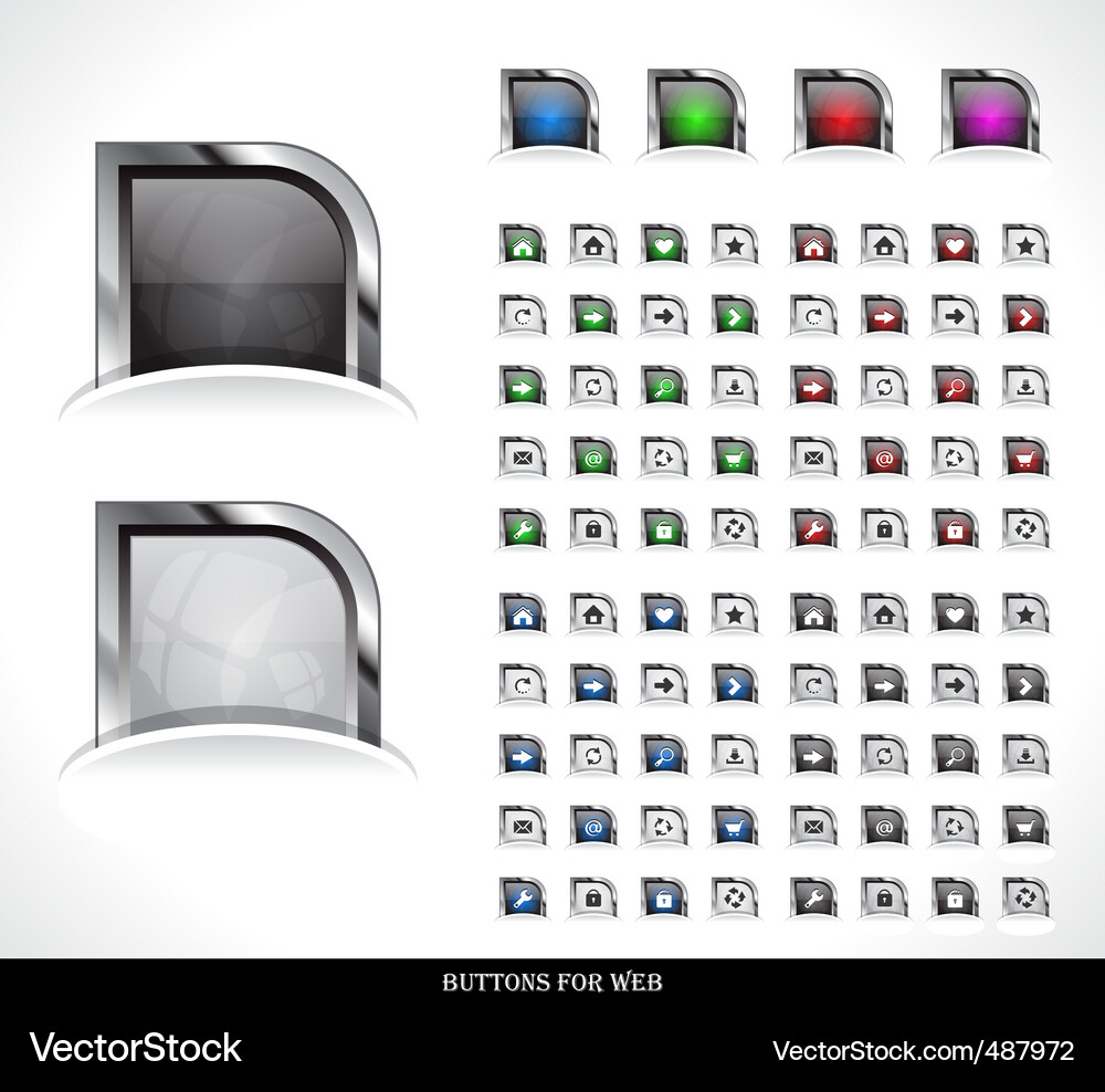 Modern Web Buttons Collection Vector Image