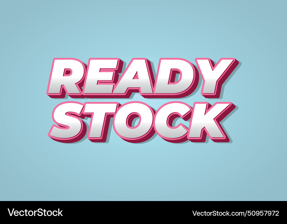Ready stock text effect in 3d look with eye Vector Image