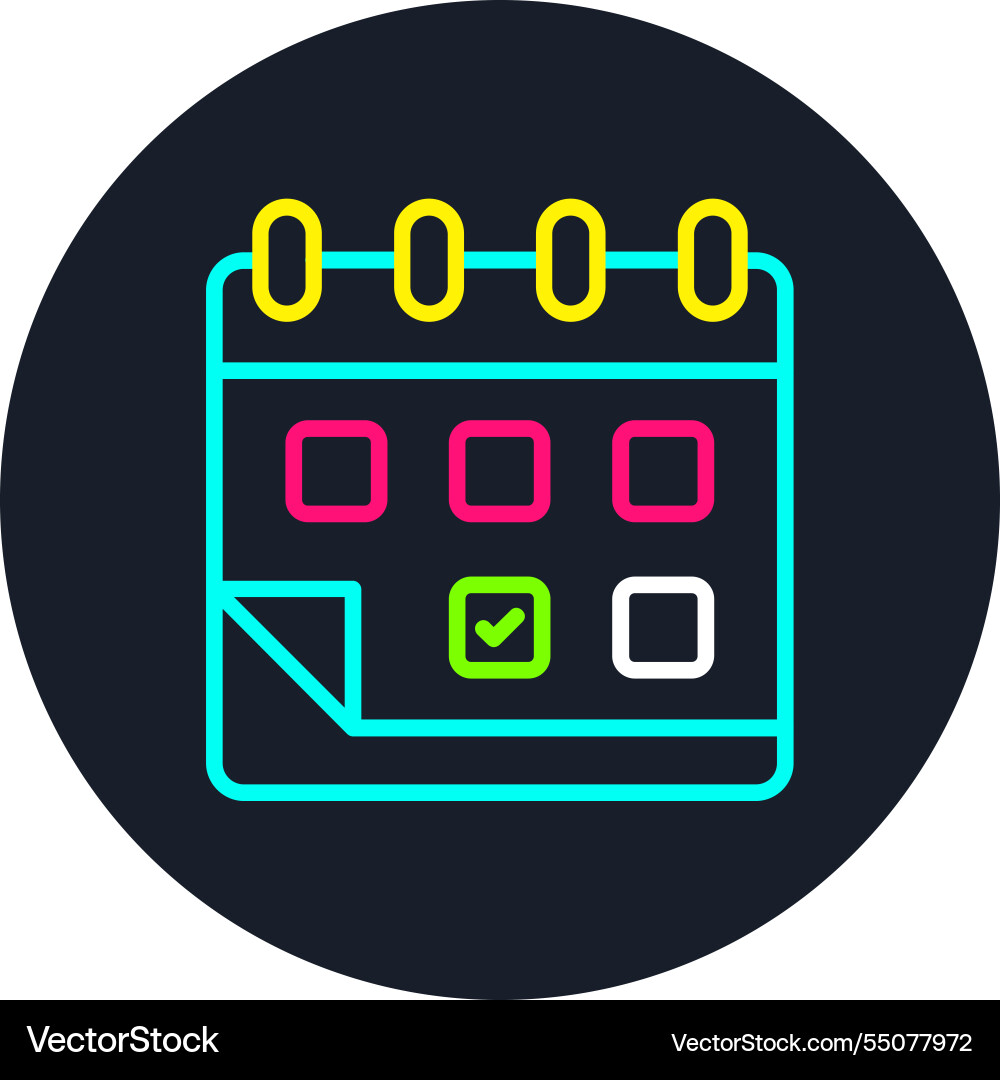 Schedule line multi color icon Vector Image
