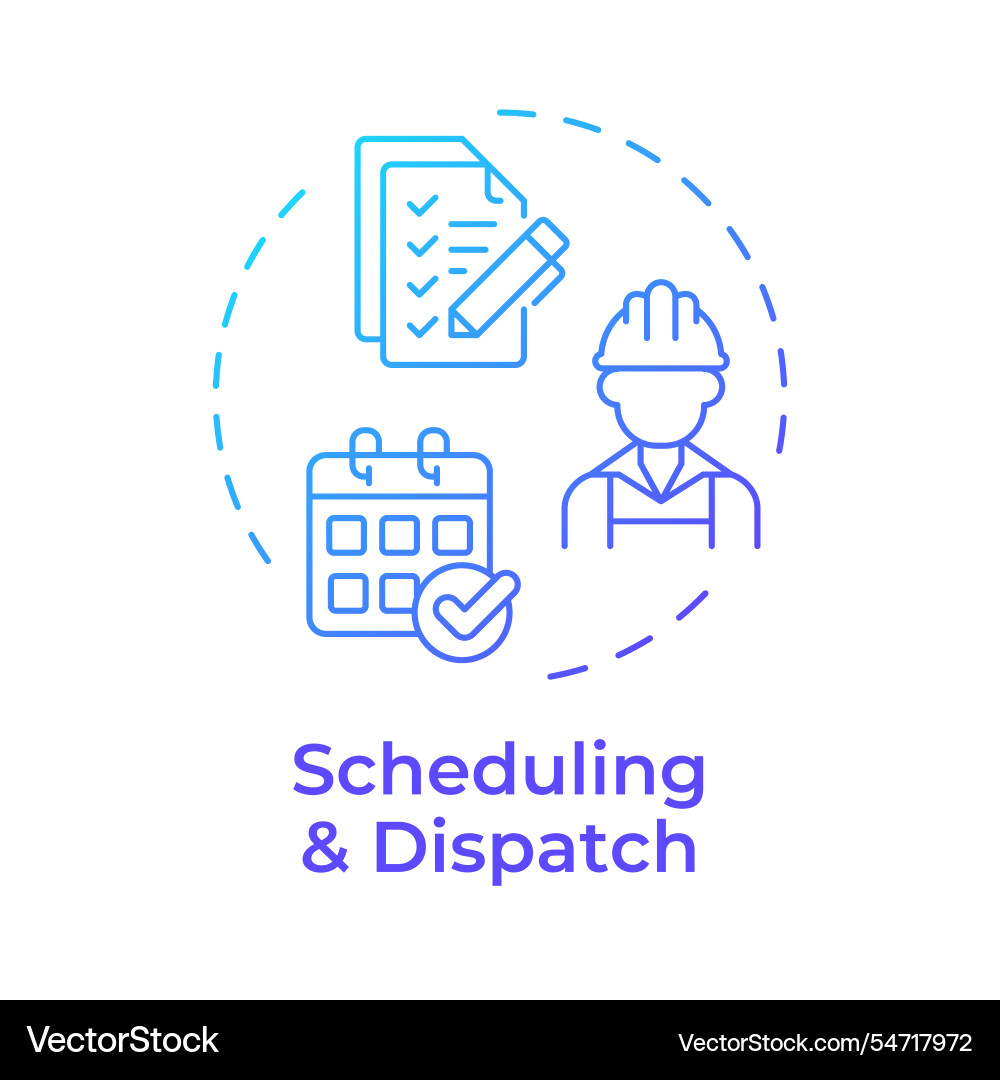 Scheduling and dispatch blue gradient concept icon Scheduling and dispatch blue gradient concept icon vector image
