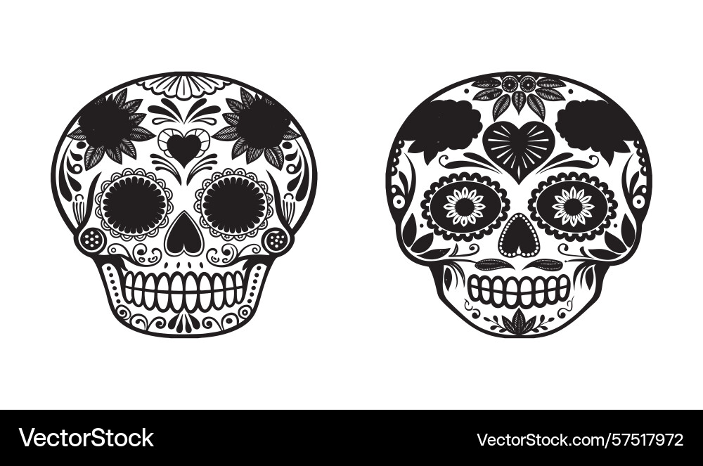 Traditional sugar skull day of the dead unique Traditional sugar skull day of the dead unique Vector Image