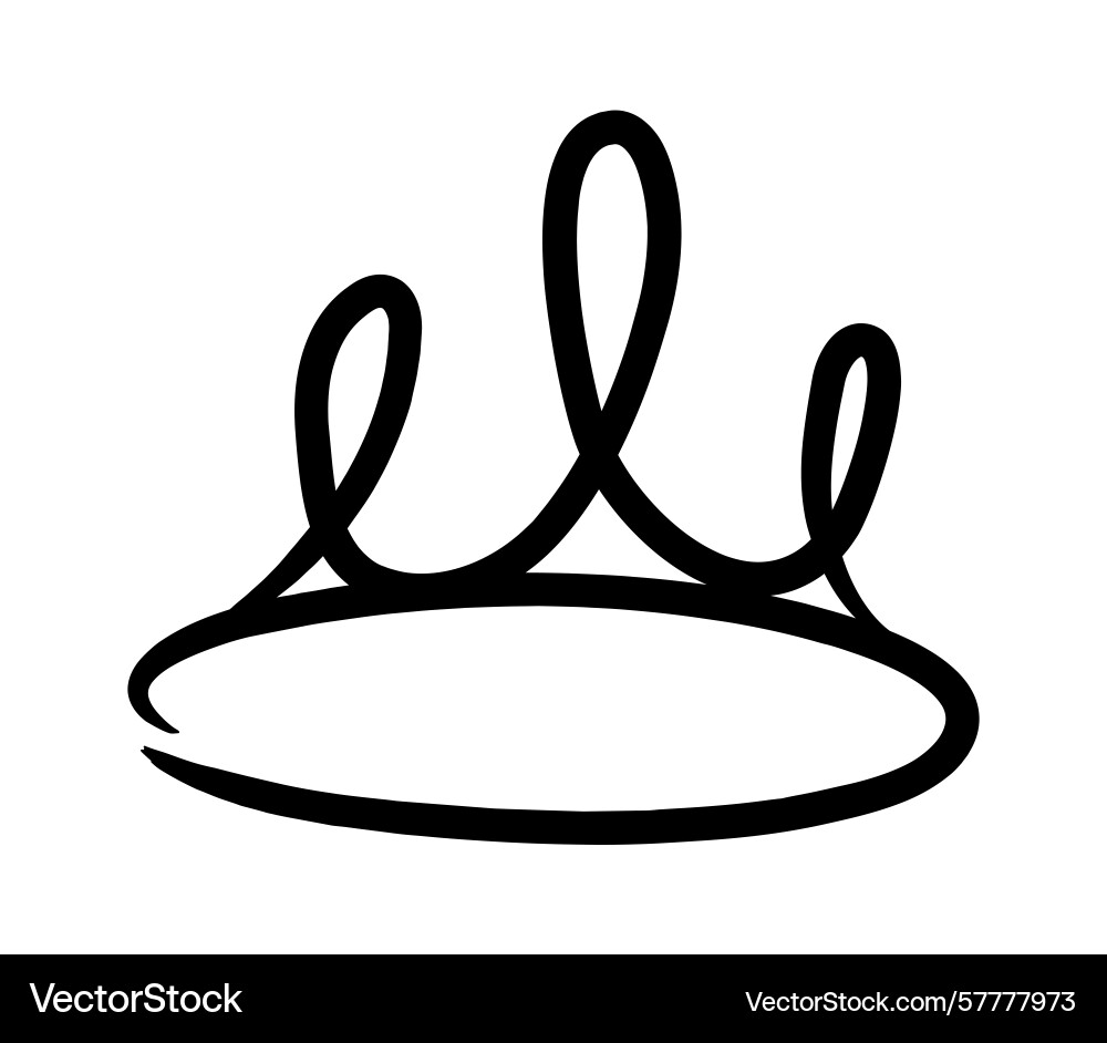Continuous line drawing of a simple crown Continuous line drawing of a simple crown Vector Image