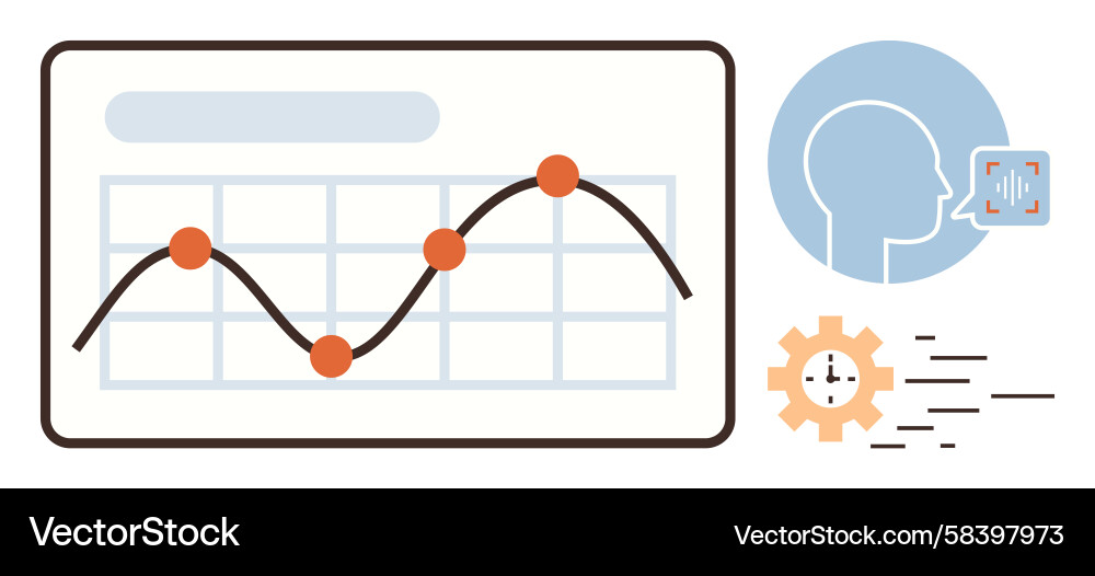 Data Insights & AI Correlation Vector Image