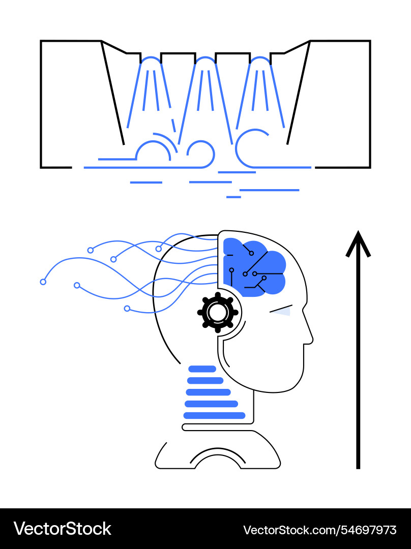 Exploring the synergy of artificial intelligence Exploring the synergy of artificial intelligence vector image