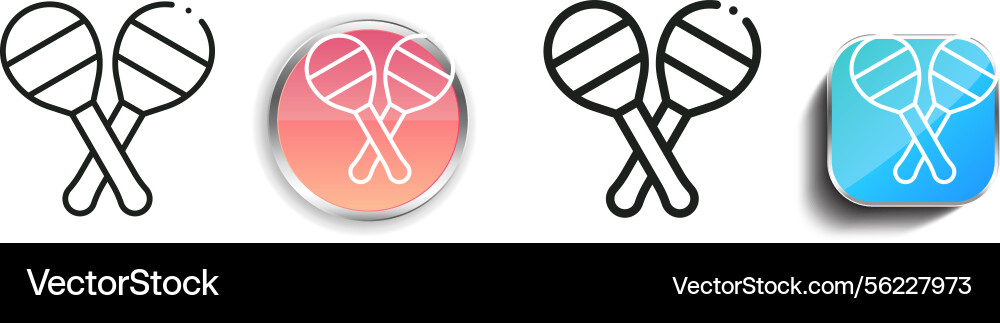 Maracas icon thin linear regular and button style vector image