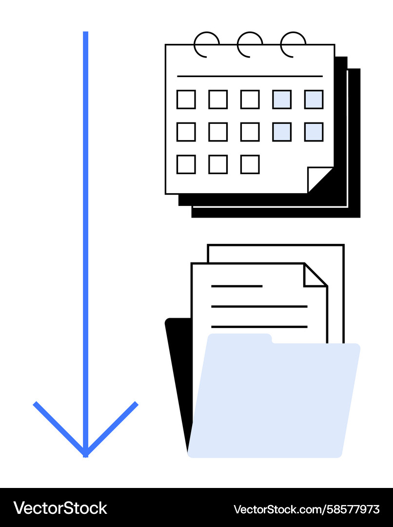 Organized workflow with calendar documents Organized workflow with calendar documents Vector Image