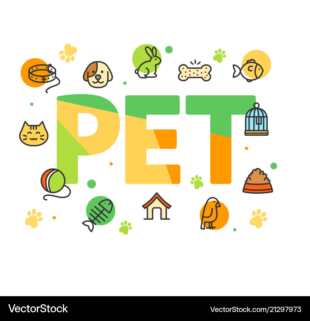 Pet shop signs concept card poster Pet shop signs concept card poster vector image
