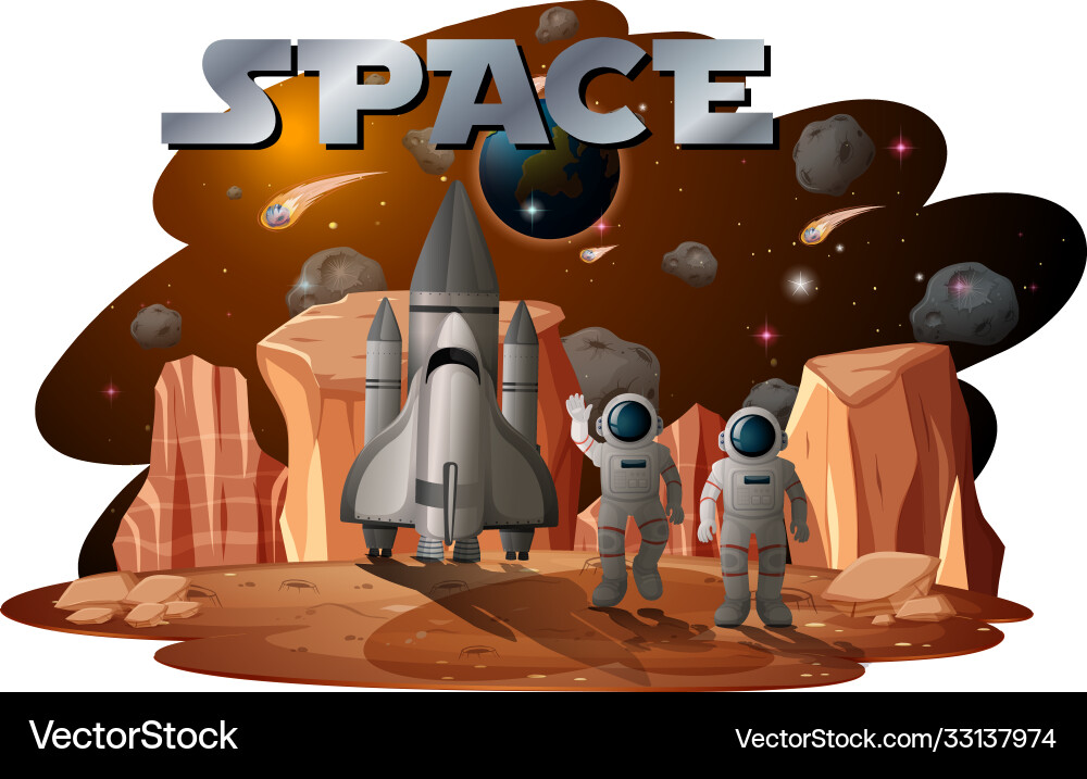Astronaut in space scene Astronaut in space scene vector image