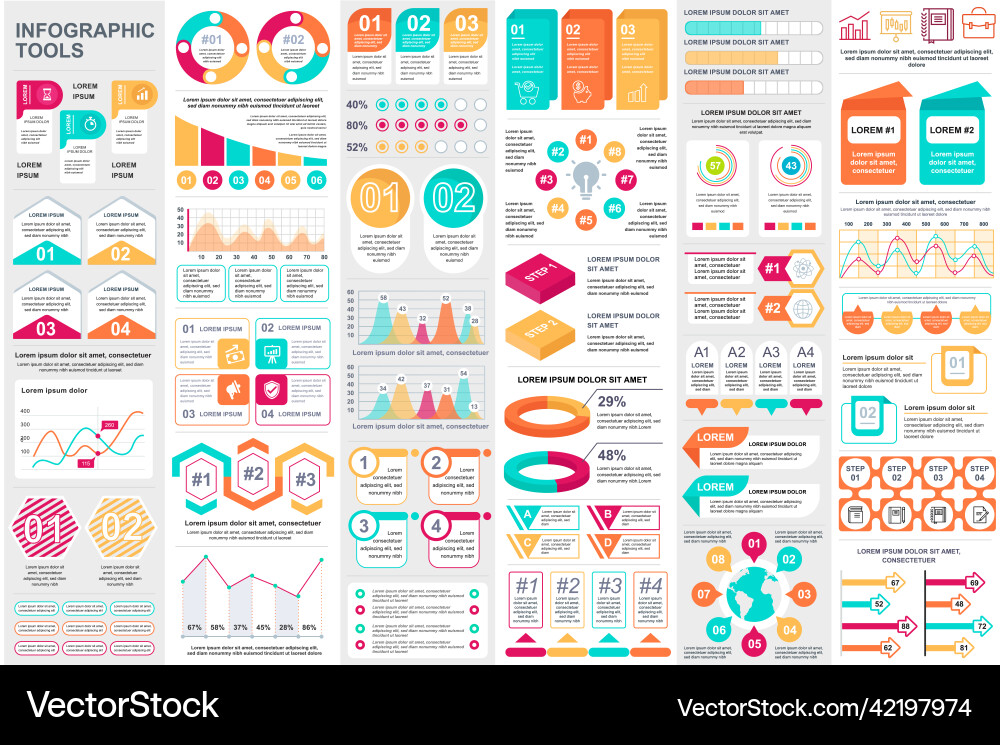 Bundle infographic elements data visualization Bundle infographic elements data visualization vector image