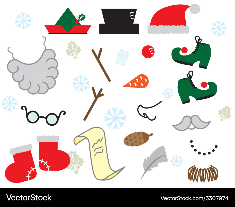 Christmas Props Set Vector Image