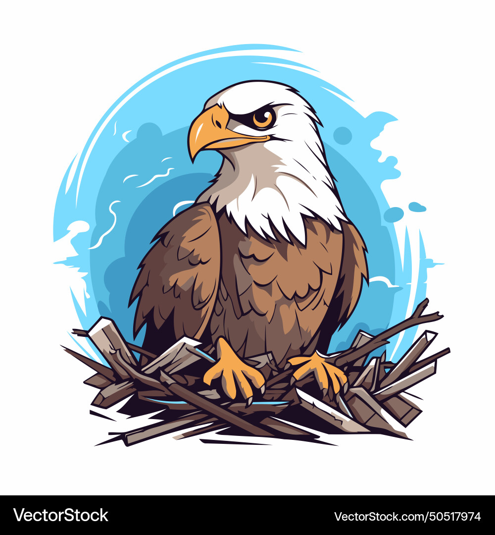 Eagle in the nest Royalty Free Vector Image - VectorStock