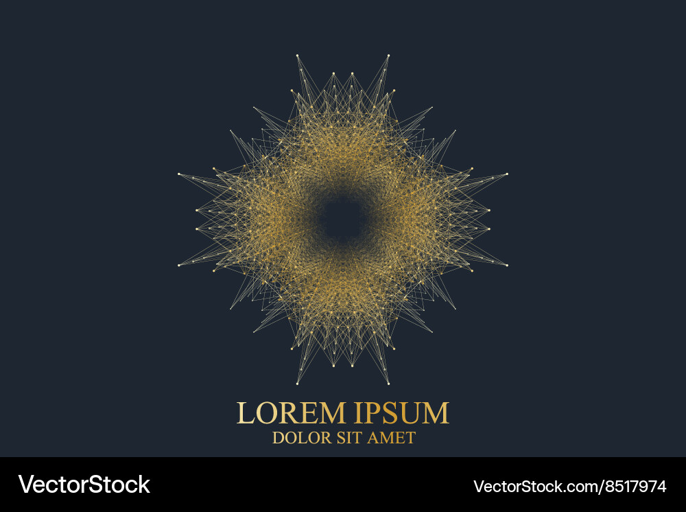 Geometric abstract round icon with connected line Vector Image