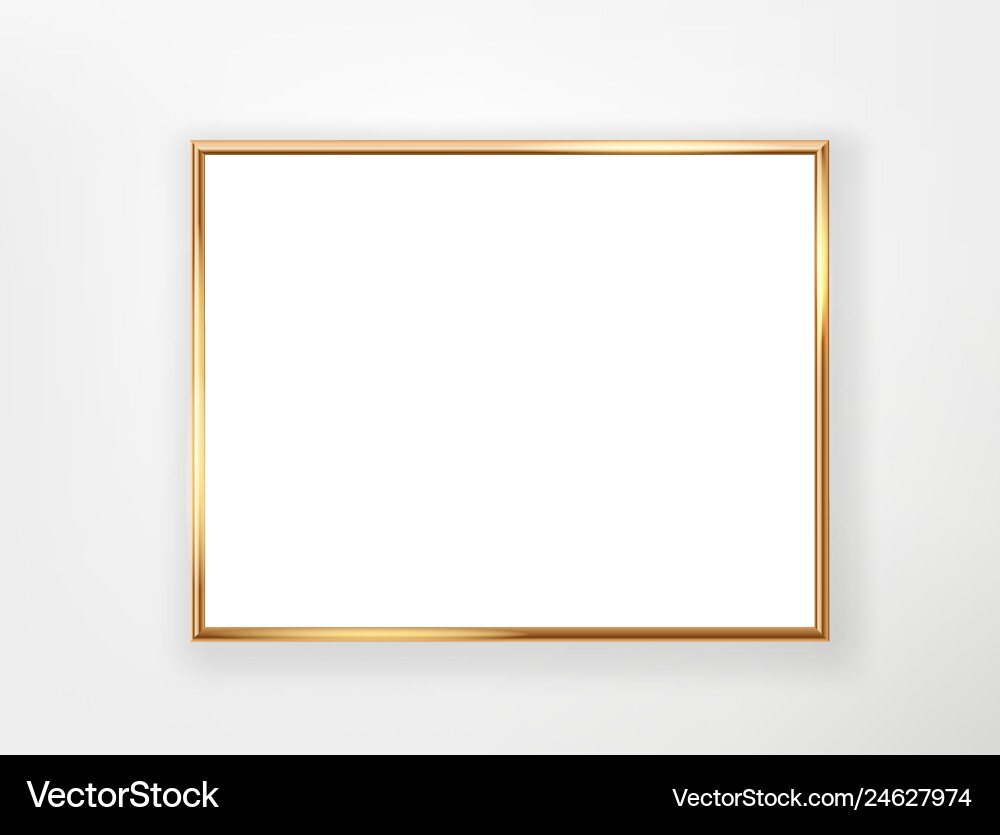 Gold Frame Template for Text Vector Image
