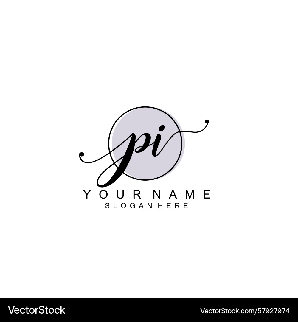 Handwriting logo concepts with initial pi Vector Image