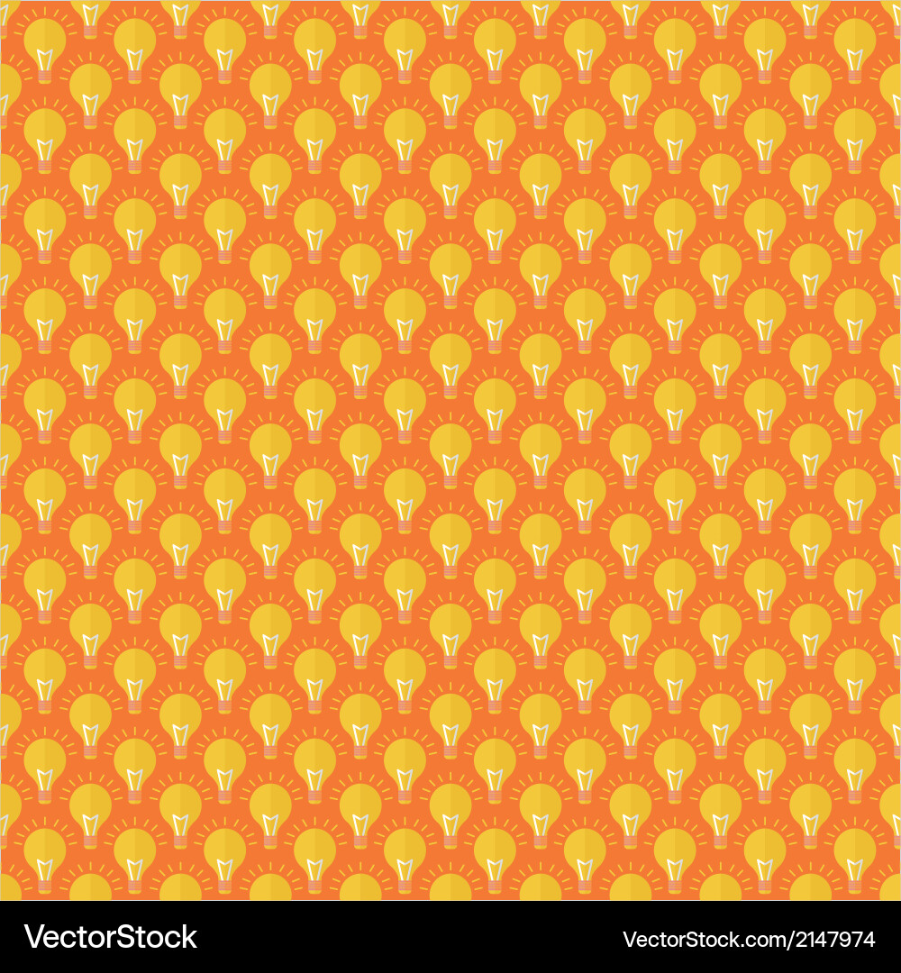 Seamless pattern bulb flat design vector image