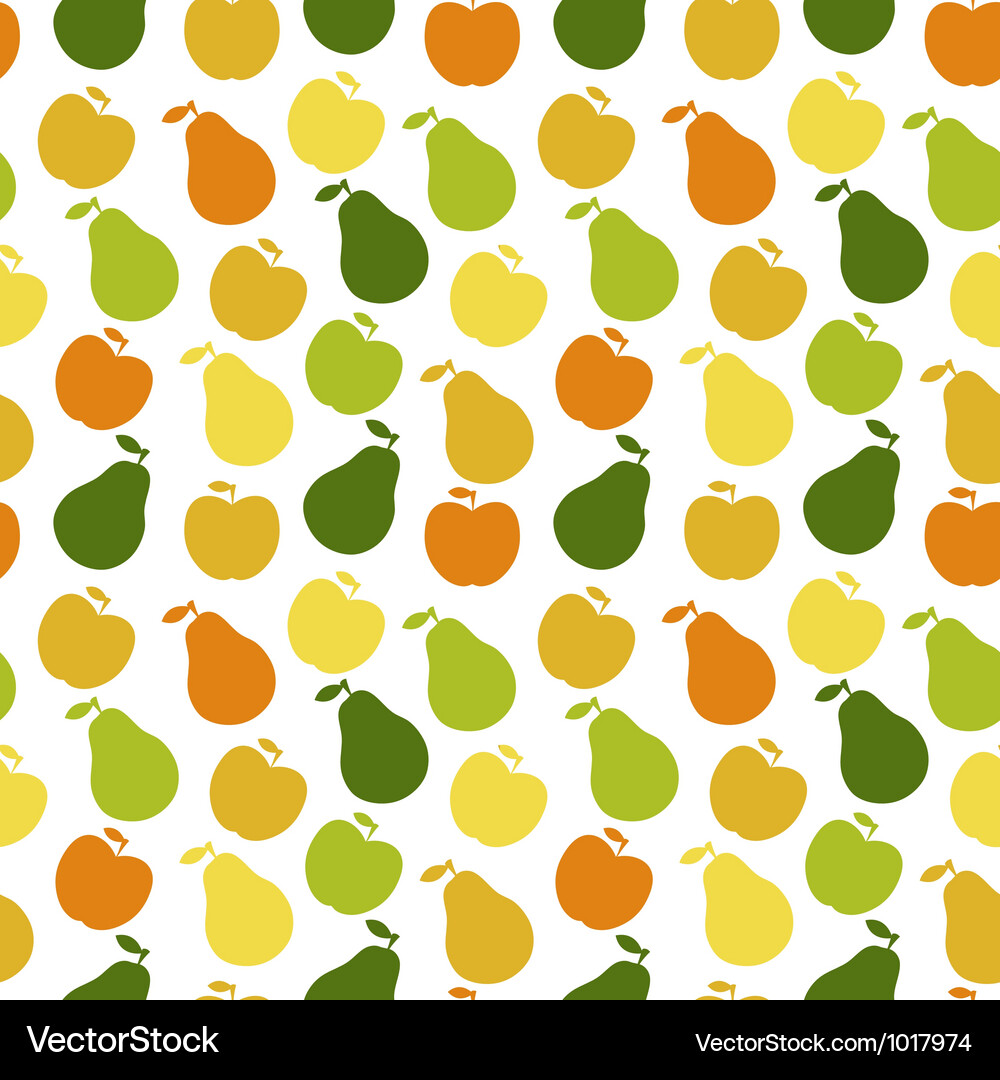 Seamless pattern of fruit - apple and pear Vector Image