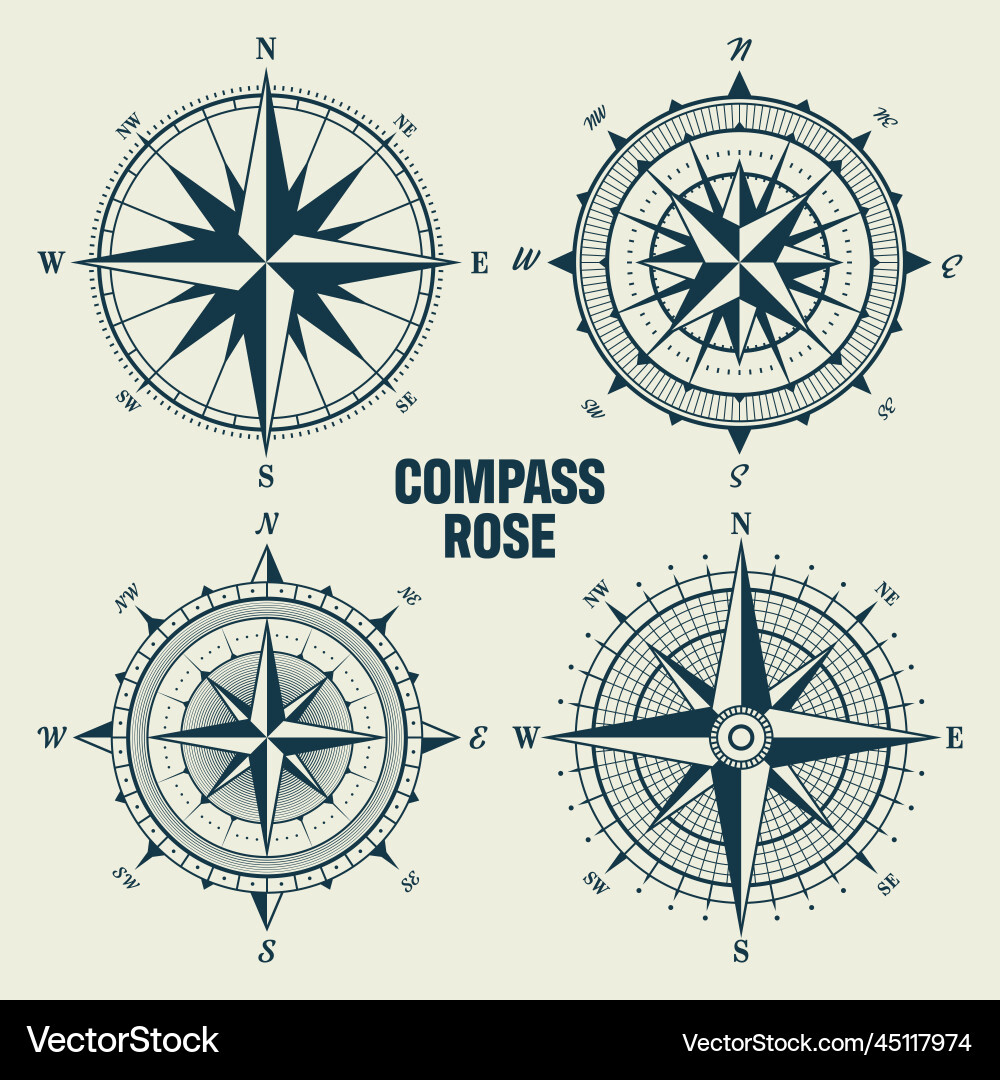 Vintage Marine Wind Rose nautische Diagramm Vintage Marine Wind Rose nautische Diagramm vektorbild
