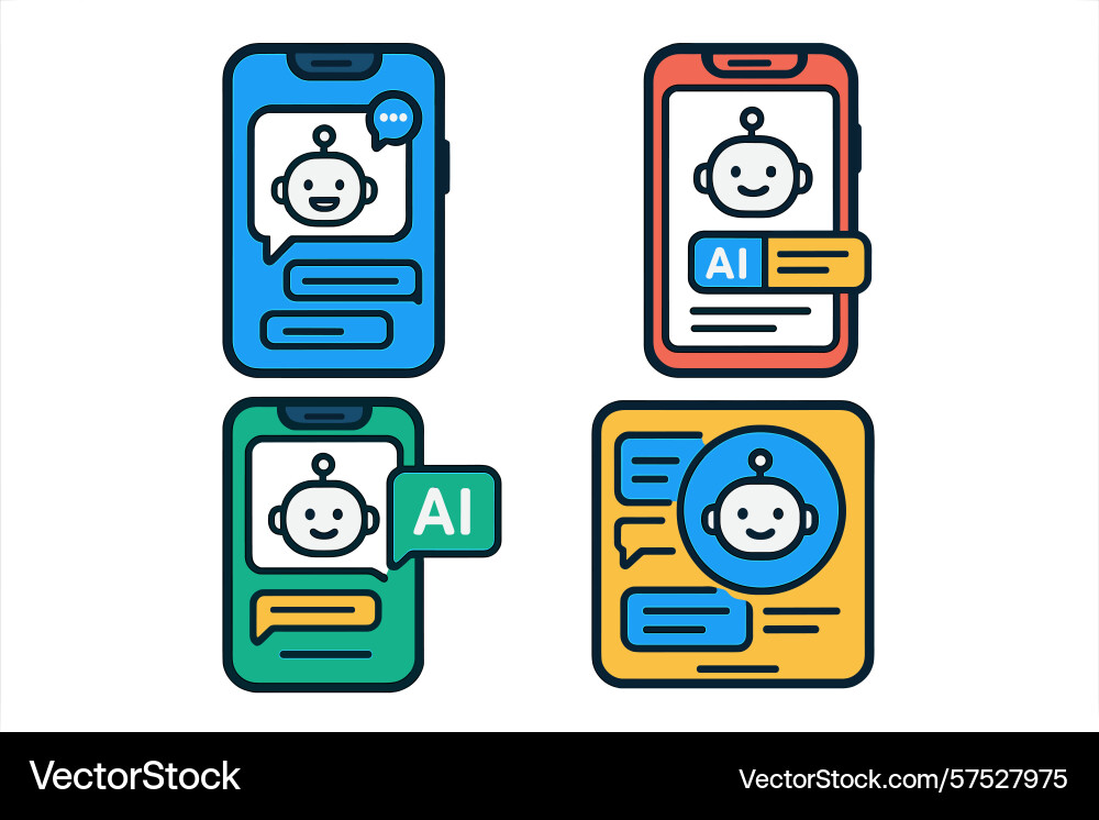 Digital communication using chatbots on Digital communication using chatbots on vector image