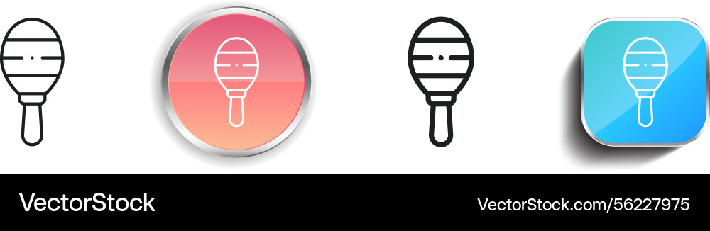 Maracas icon thin linear regular and button style Maracas icon thin linear regular and button style Vector Image