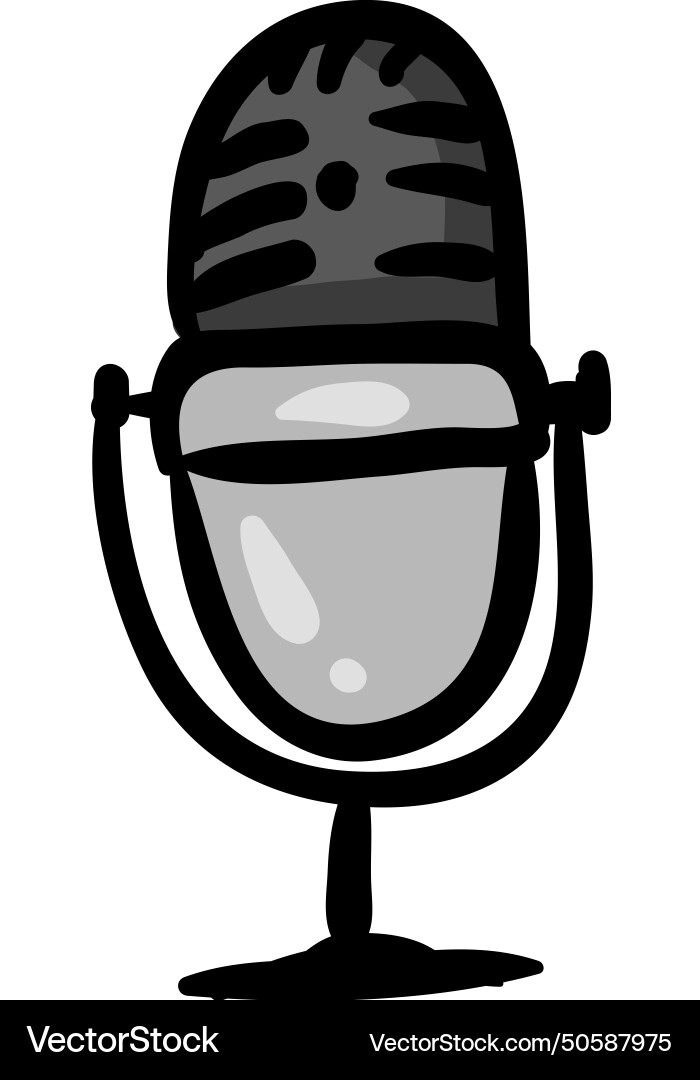 Microphone doodle icon Royalty Free Vector Image