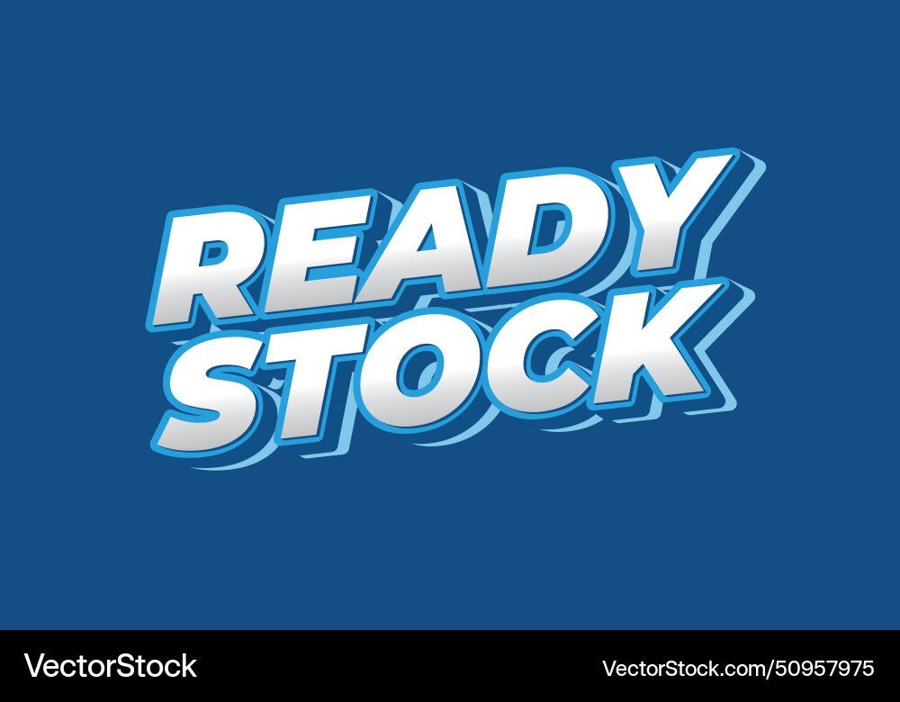 Ready stock text effect in 3d look with eye vector image