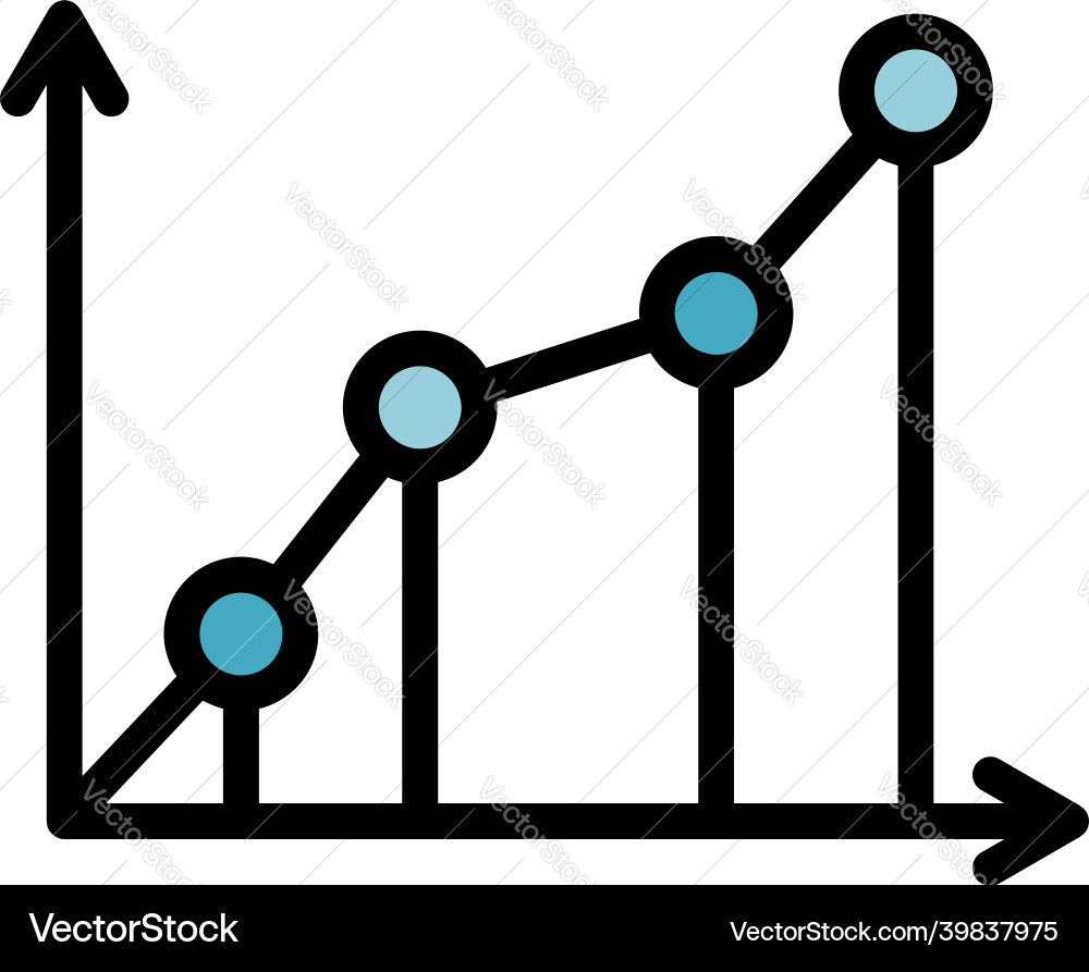 Startup graph icon color outline Startup graph icon color outline vector image
