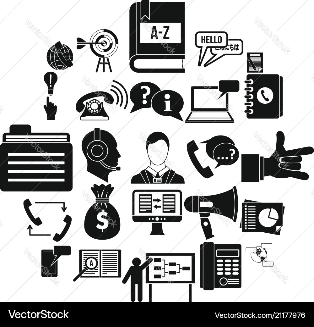 Chat icons set simple style Vector Image