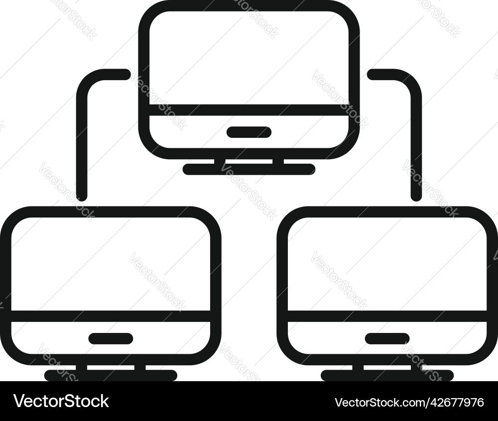 Control pc network icon outline data Control pc network icon outline data vector image