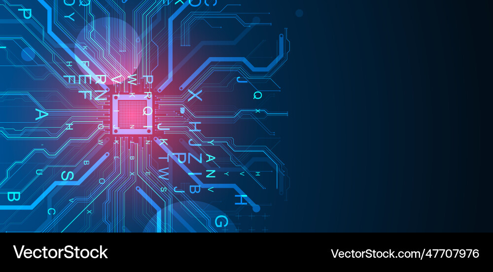 Cpu concept circuit board technology background vector image