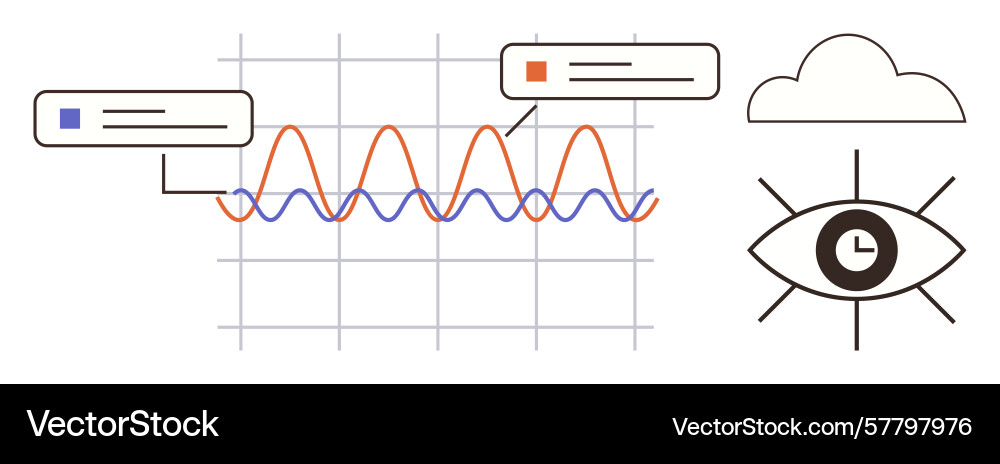 Data analysis visualization with line chart Data analysis visualization with line chart vector image