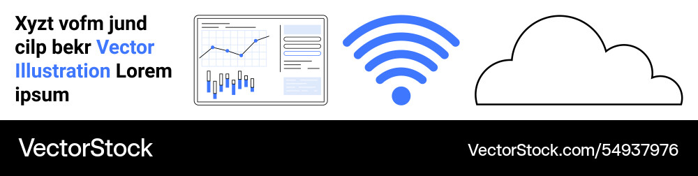 Data analytics graph blue wireless signal Data analytics graph blue wireless signal vector image