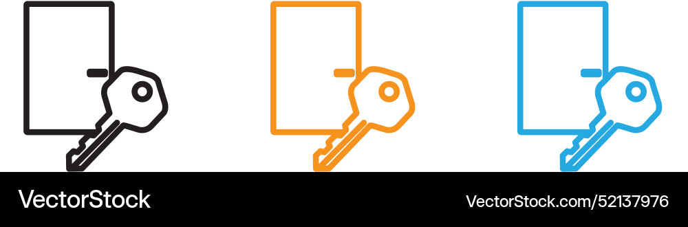 Door key logo set collection for web app ui Vector Image
