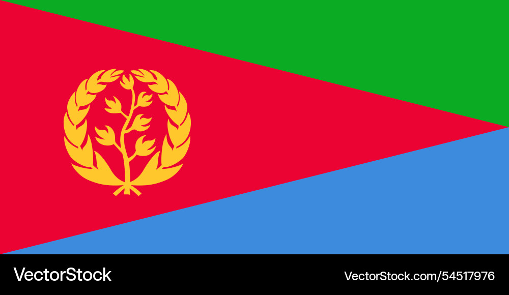 Eritrea flag in official aspect ratio Eritrea flag in official aspect ratio vector image