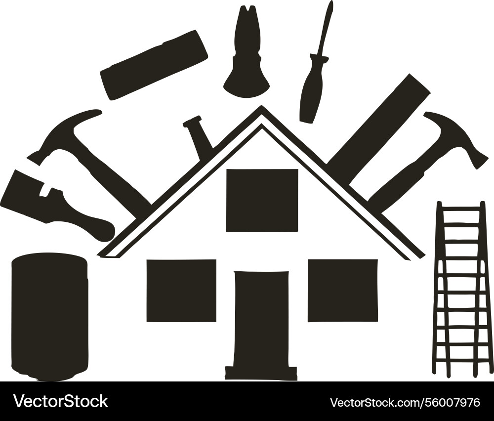Haus Verbesserung Bauunternehmer Dienstleistungen Haus Verbesserung Bauunternehmer Dienstleistungen vektorbild
