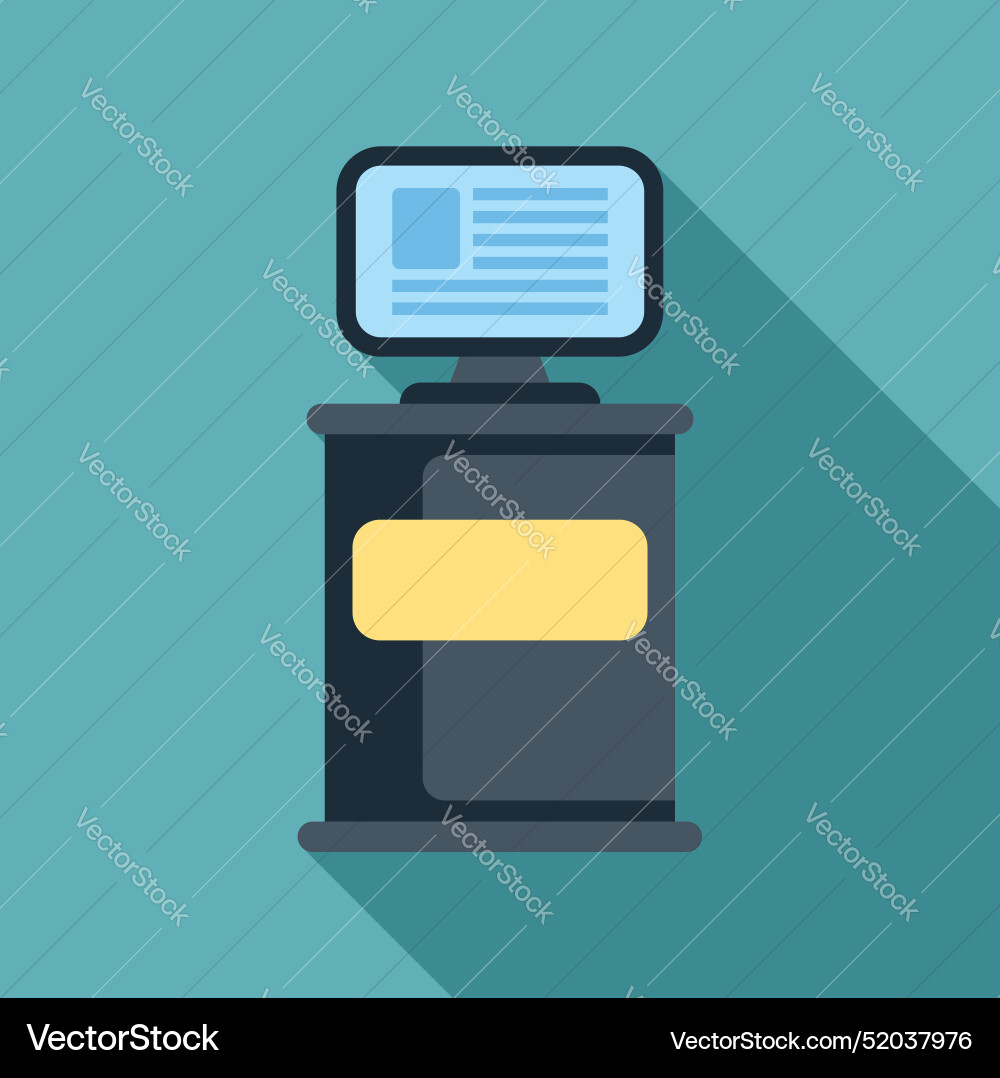 Interactive digital kiosk displaying information Interactive digital kiosk displaying information vector image