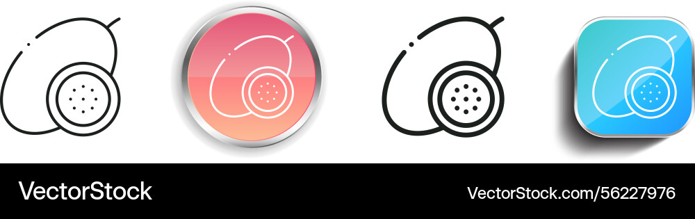 Maracuya icon thin linear regular and button vector image