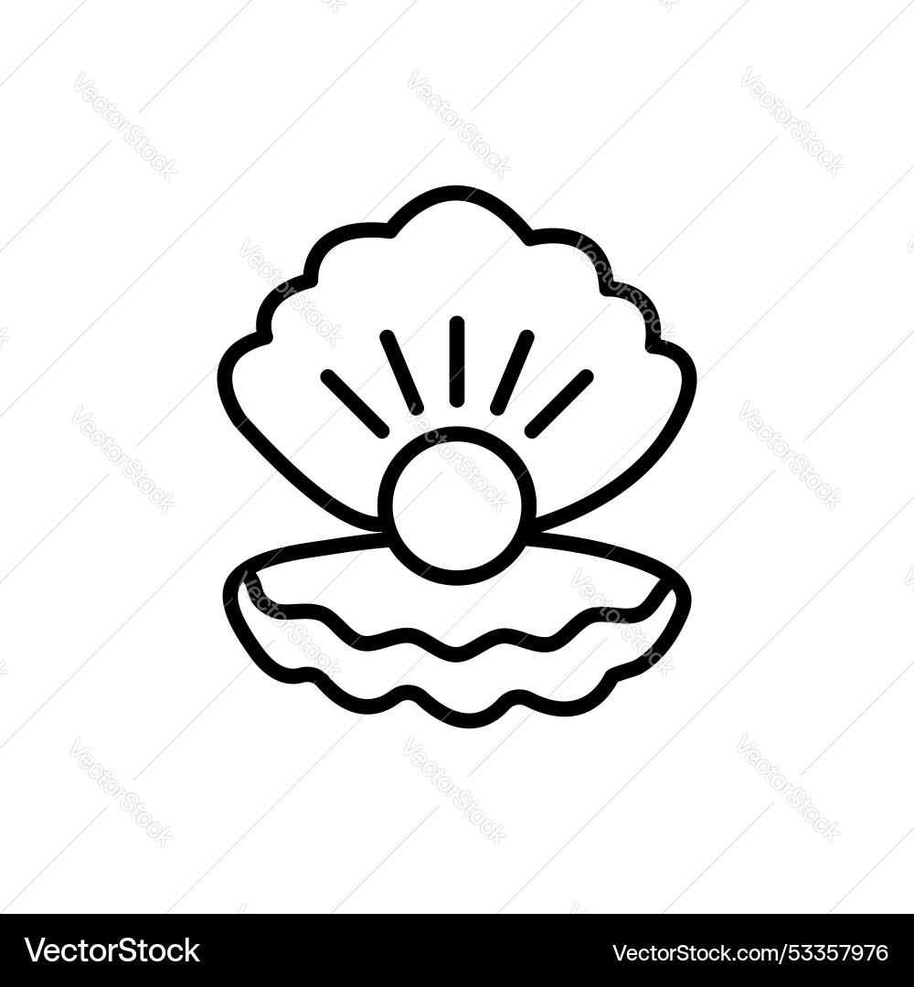 Pearl in the open shell icon set seashell Pearl in the open shell icon set seashell vector image