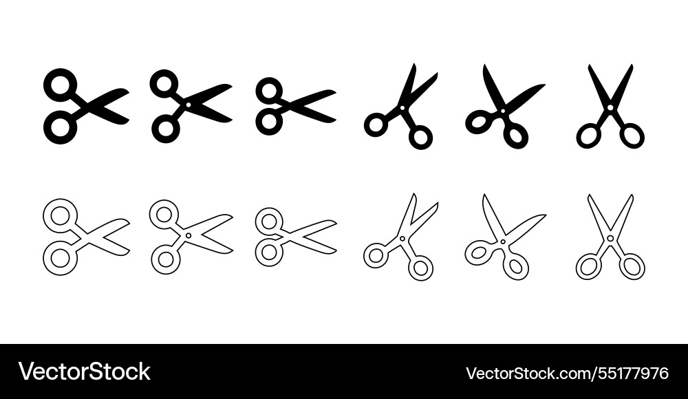 Scissors icons set Scissors icons set vector image