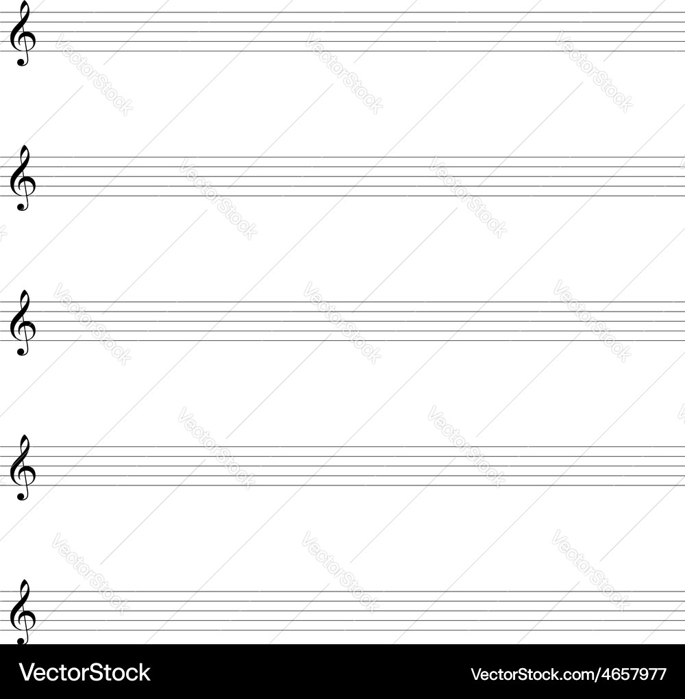 blank-music-sheet-template-royalty-free-vector-image for Blank Printable Sheet Music Free Blank music sheet template Royalty Free Vector Image for Blank Printable Sheet Music Free