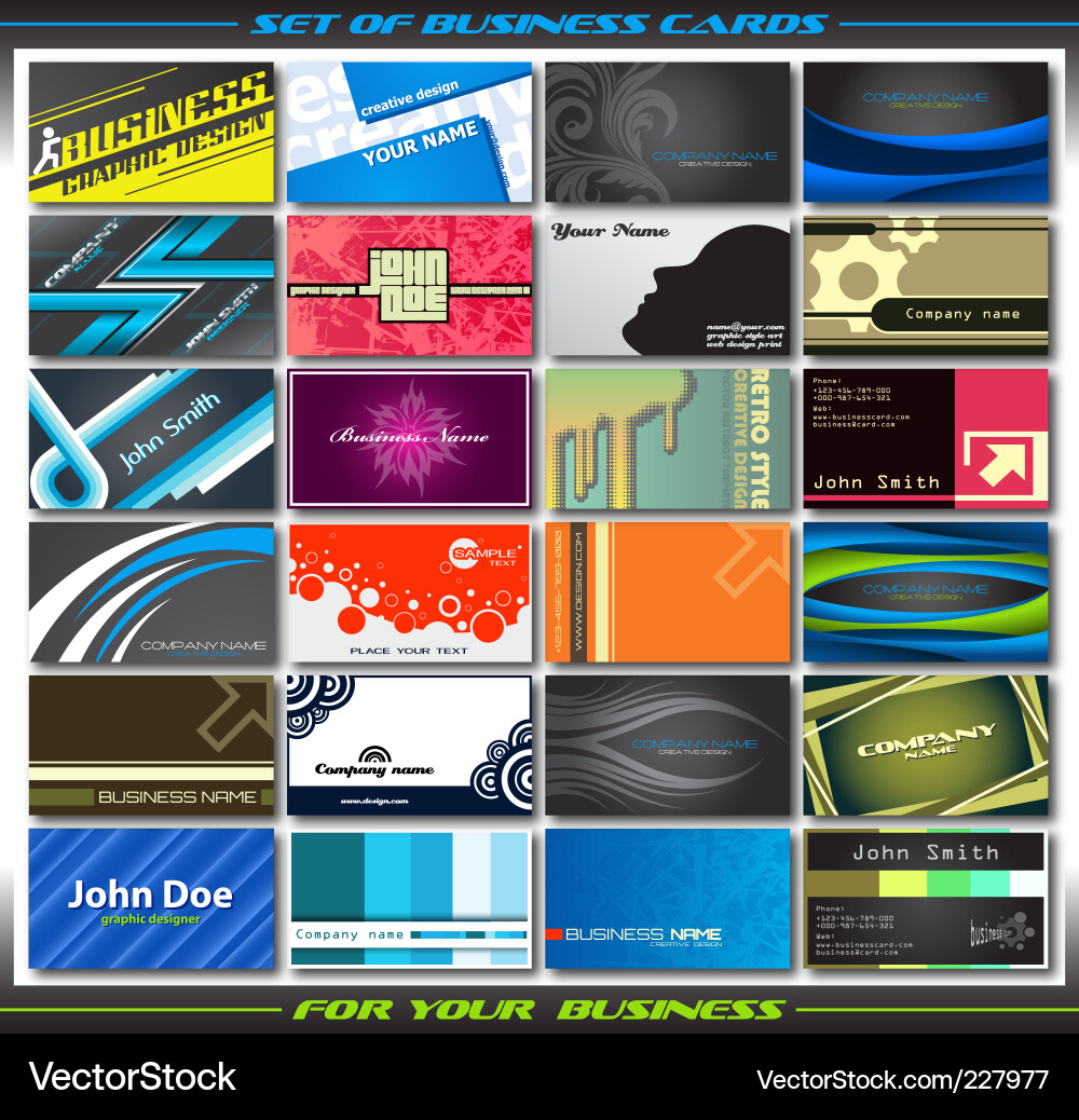Business Card Templates Set Vector Image